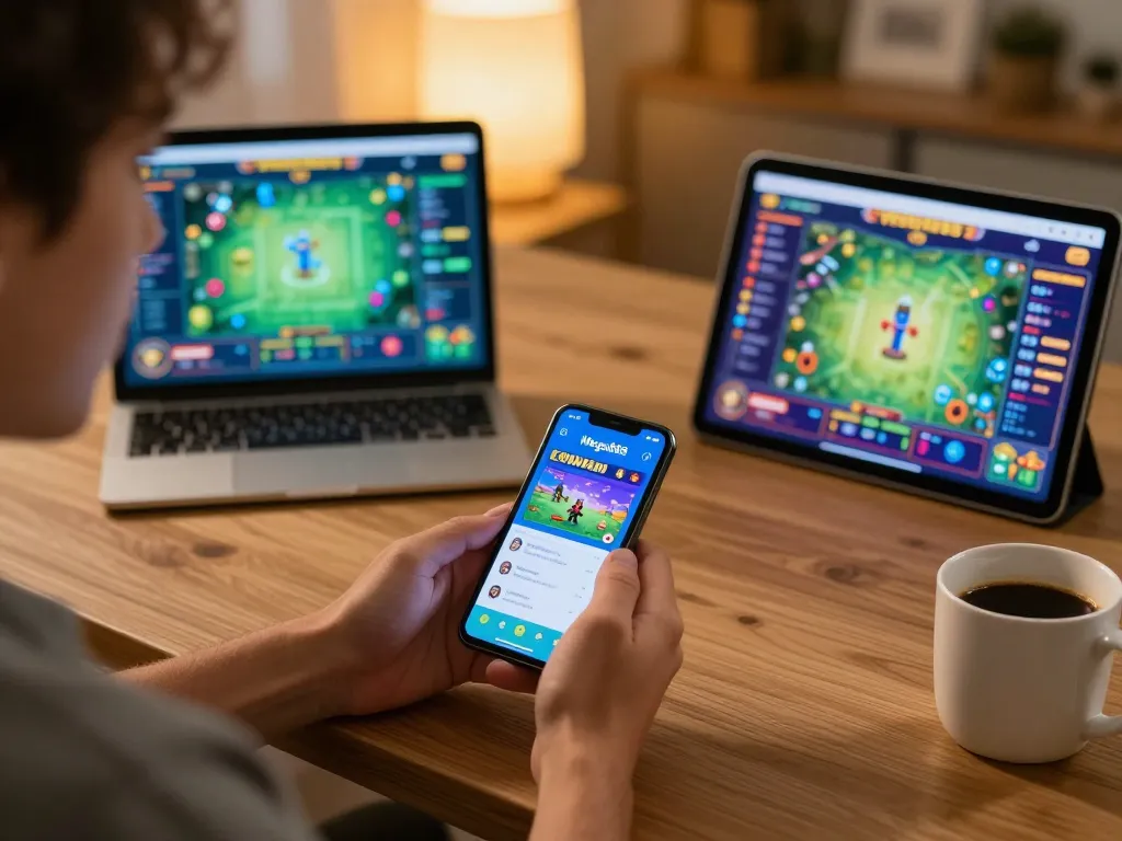 Pemain meneroka aplikasi Mega888today di telefon pintar dalam pengaturan permainan yang selesa, menikmati pengalaman kasino mudah alih.