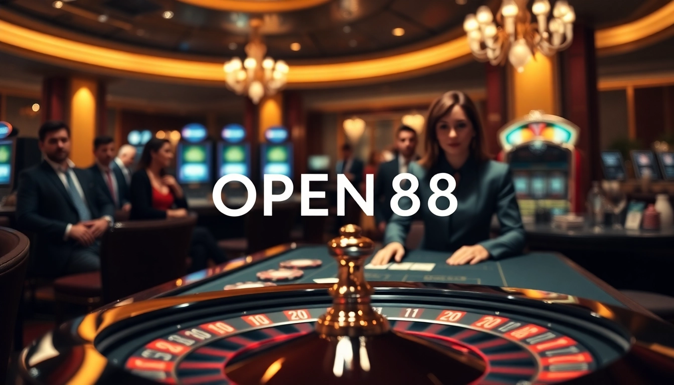 Experience the excitement of OPEN88 casino with stylish gaming tables and lively atmosphere.