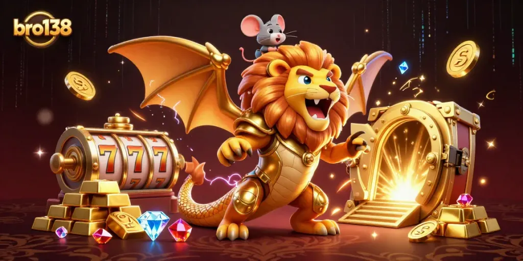 Spin the reels with bro138's golden chimera and treasure vault, reveling in casino excitement