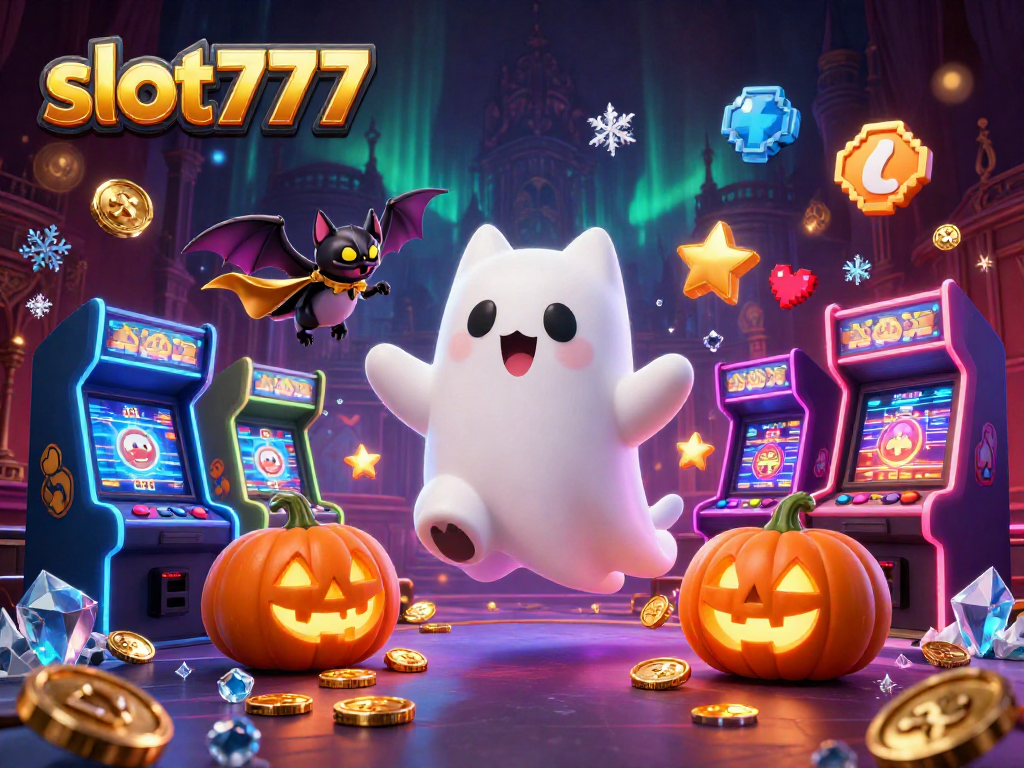 Experience thrilling slot777 adventures in a haunted casino with a playful ghost cat!