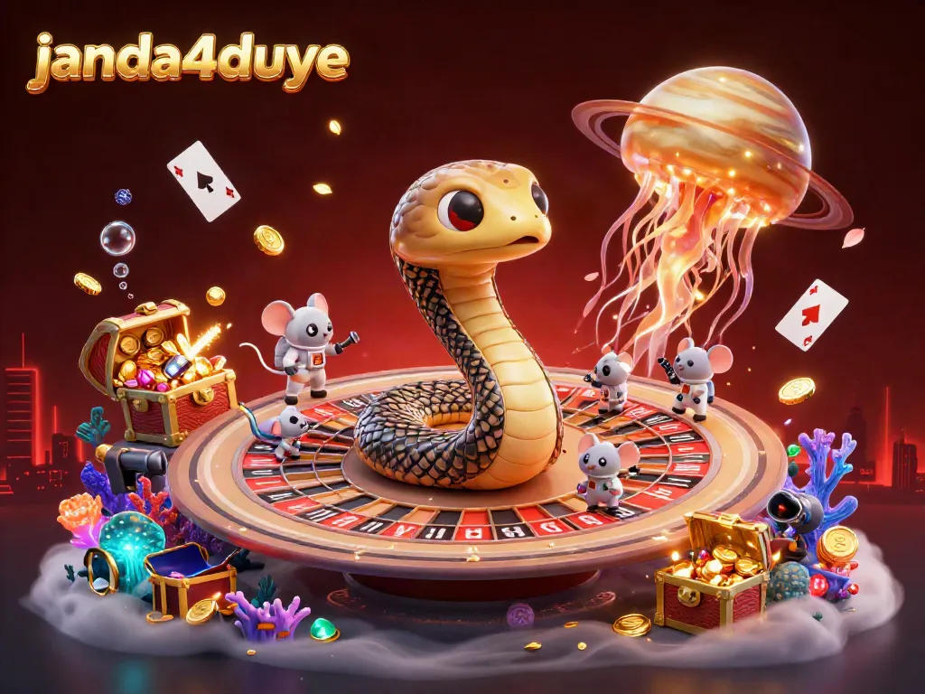 Permainan gacor di janda4duye dengan ilustrasi kasino online yang kaya warna dan detail.