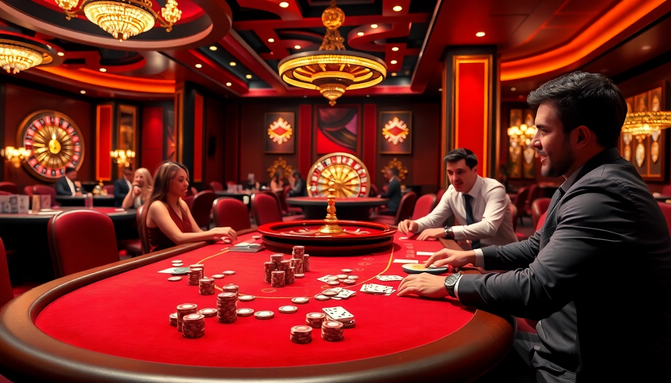 Players celebrating a win at a poker table in the luxurious atmosphere of https://8xxcom.app/ casino.