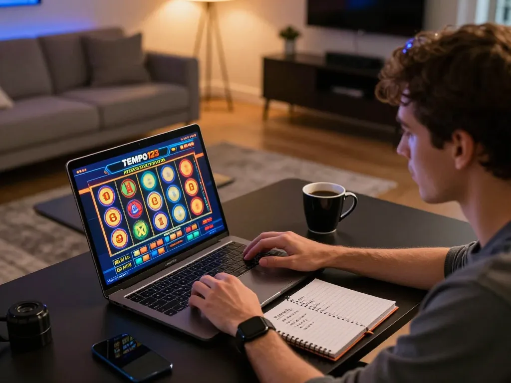 Permainan yang menarik di Slot Tempo123, menampilkan setup permainan online dengan suasana yang nyaman