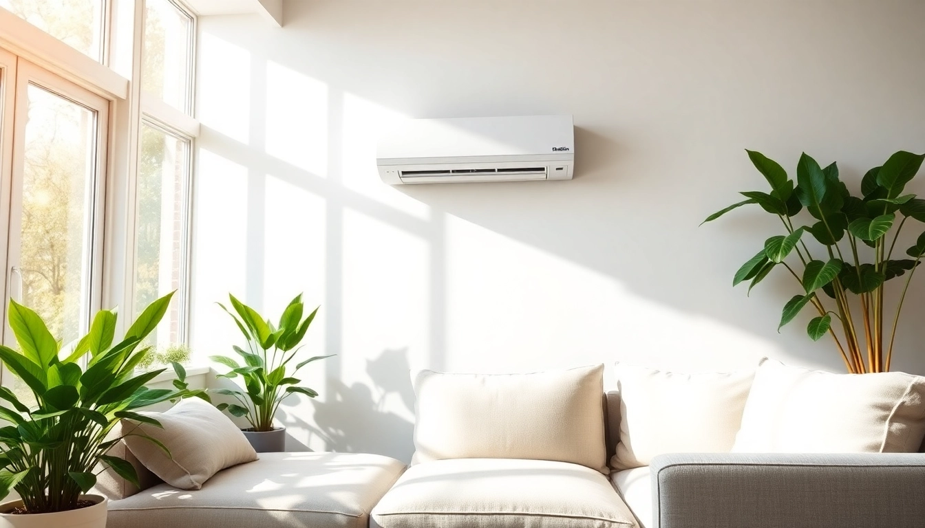 Enhance your space with the Daikin mini split AC elegantly installed in a stylish living room.