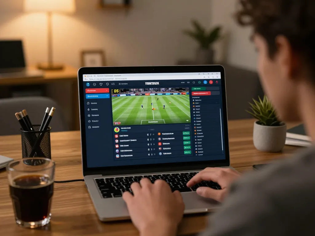 Engaging in live betting on Gsc108 sportsbook interface from home workspace