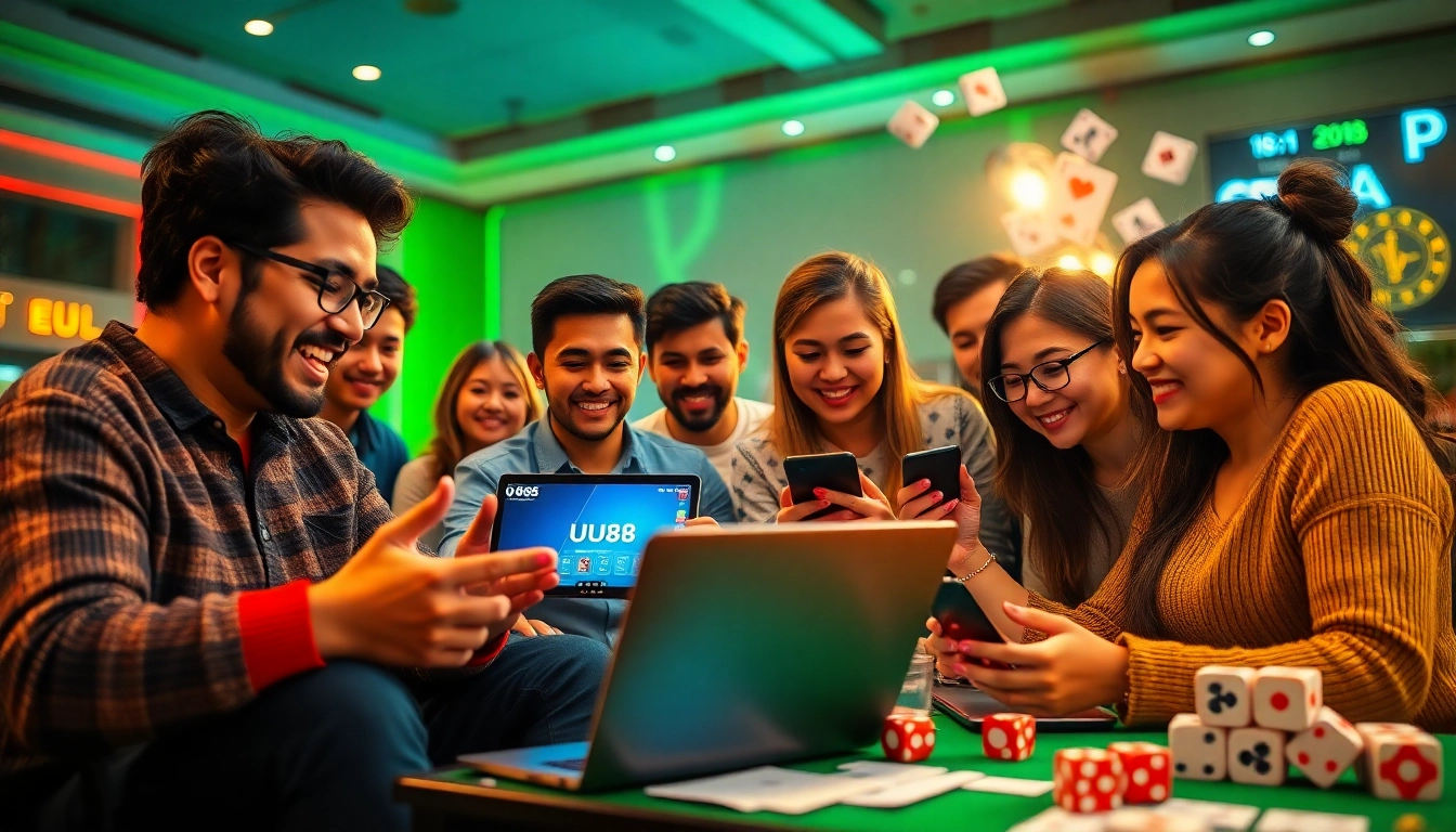 Excited players engaging with UU88, showcasing modern online gaming experience.