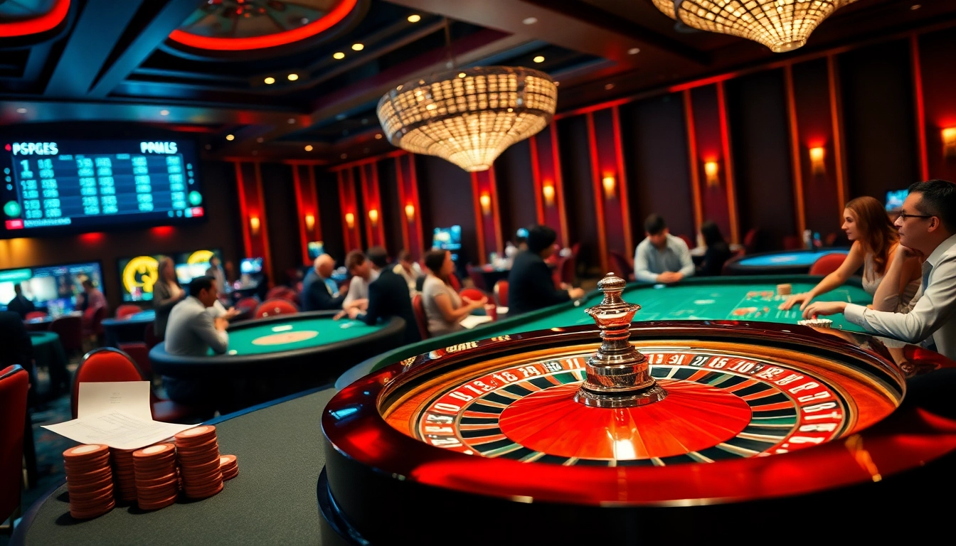 Experience the excitement of xx88 in a luxurious casino setting with players and vibrant games.