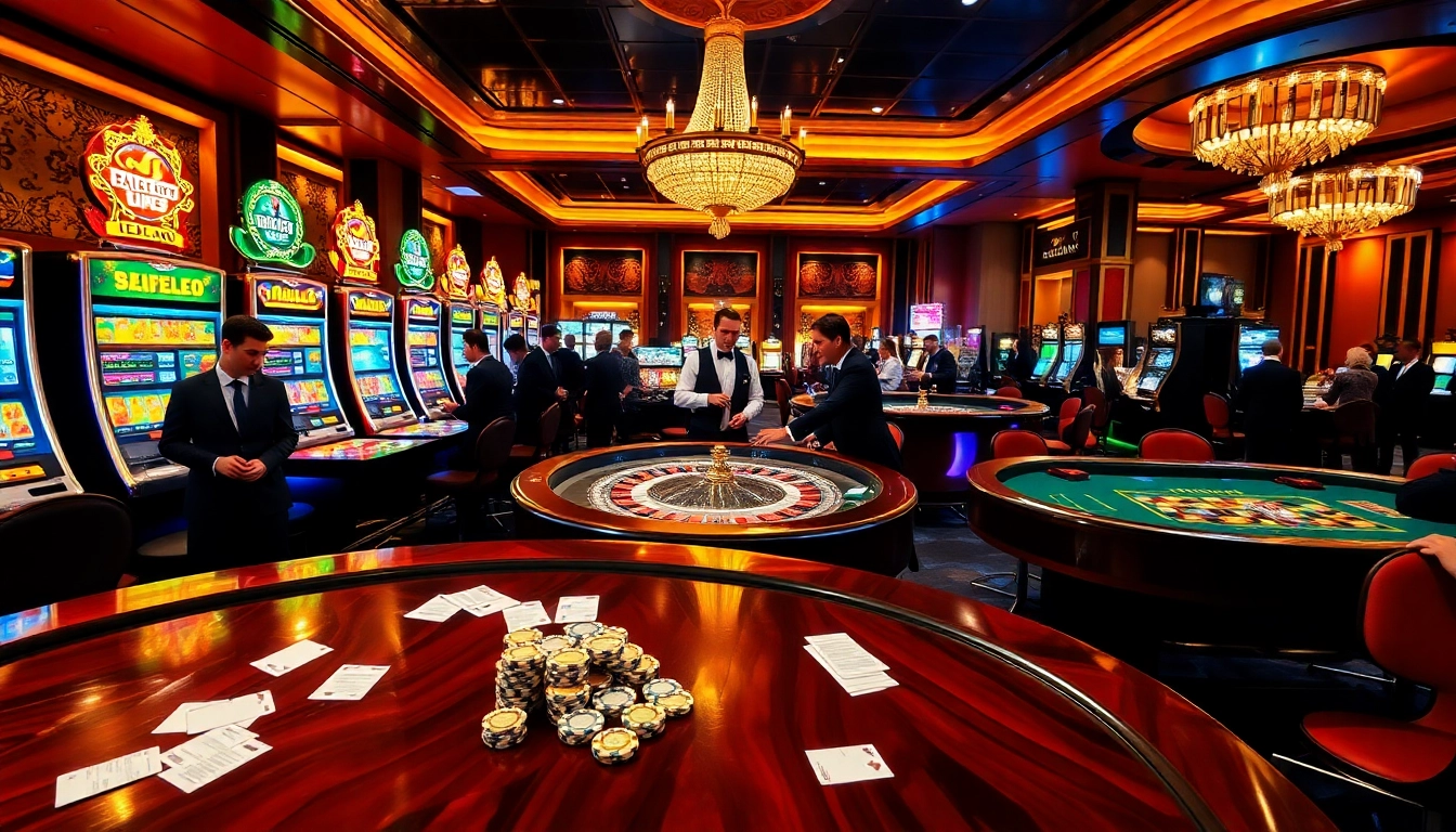 Experience thrilling gameplay at five88 with vibrant casino tables and elegant players.