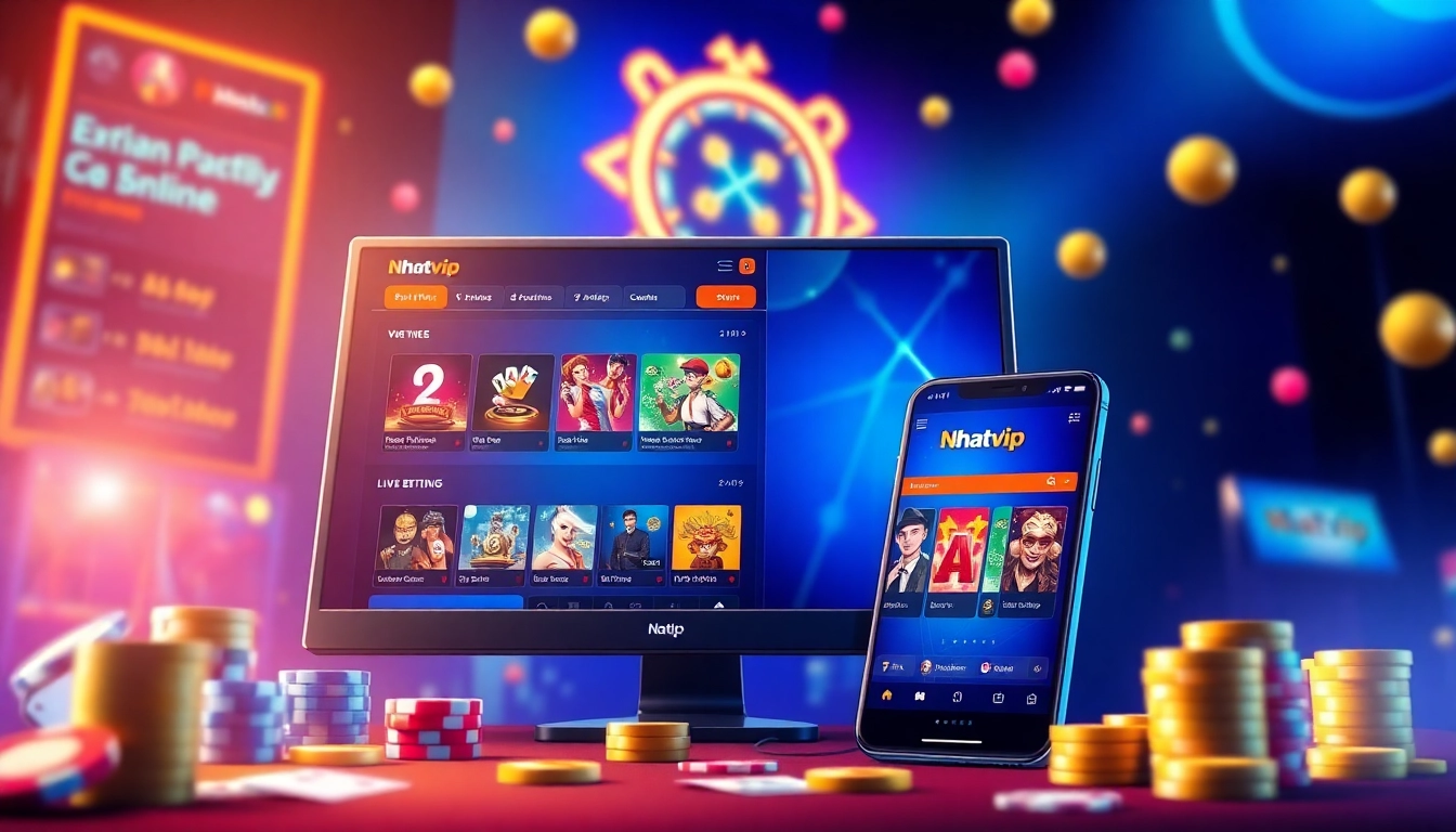 An engaging view of the Nhatvip online gambling platform showcasing vibrant games and user interactions.
