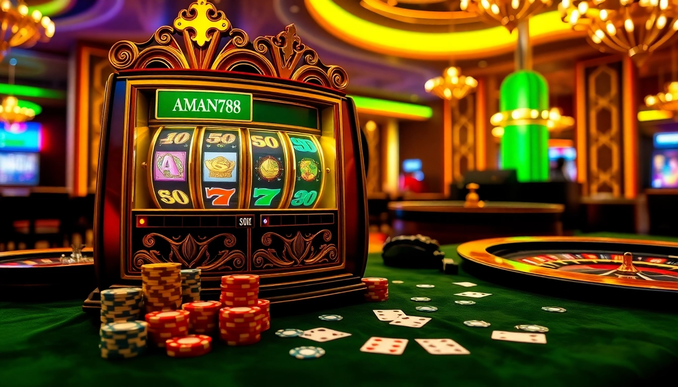 Rasakan sensasi aman788 slot gacor dengan suasana kasino yang elegan yang menampilkan mesin slot yang beragam.