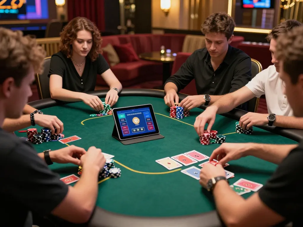 Engaging moment of players at a poker table showcasing Alternatif Dewapoker strategies for winning gameplay.
