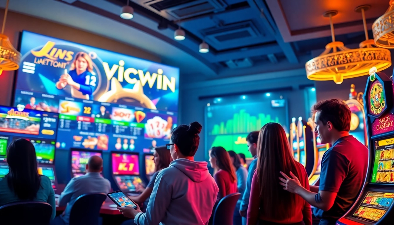Engaging Vicwin online gaming experience with diverse players at casino interface.