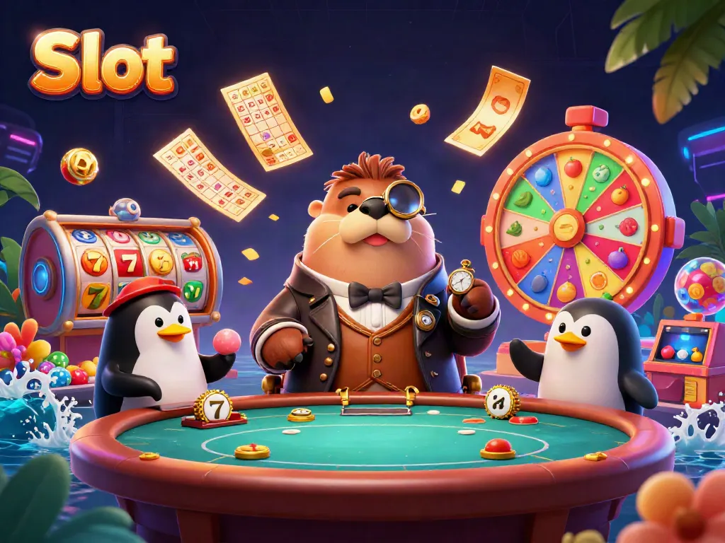 Bermain Slot dengan permainan ikan, bingo, dan simbol buah yang menggembirakan di bawah laut.