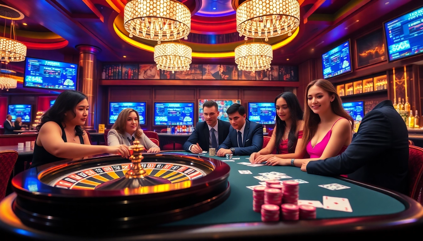 Experience the thrill of online gambling at https://f8betb1.com/ with vibrant casino visuals, featuring poker chips and a roulette wheel.