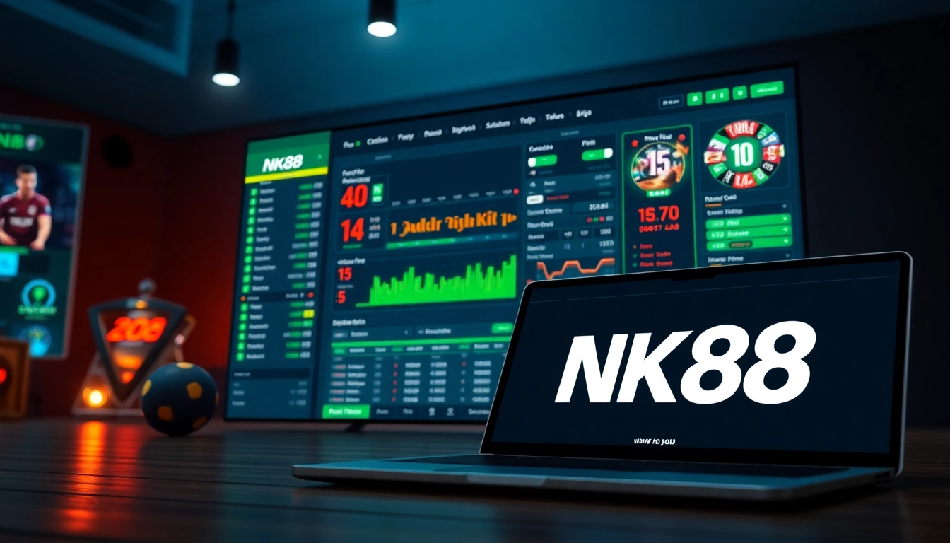 Navigating the NK88 online betting platform with engaging features and statistics.