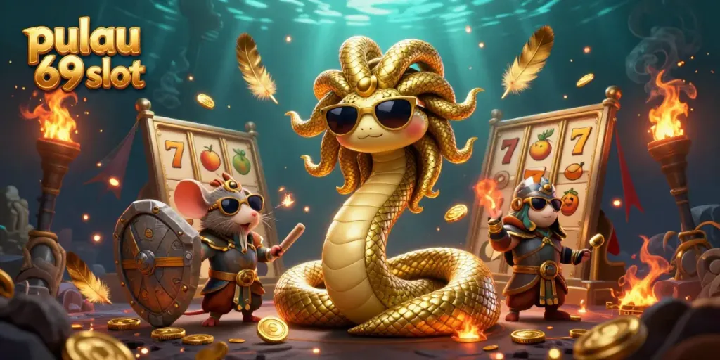 Spin the pulau 69 slot with a lively Medusa and warrior mouse amidst rich game elements.