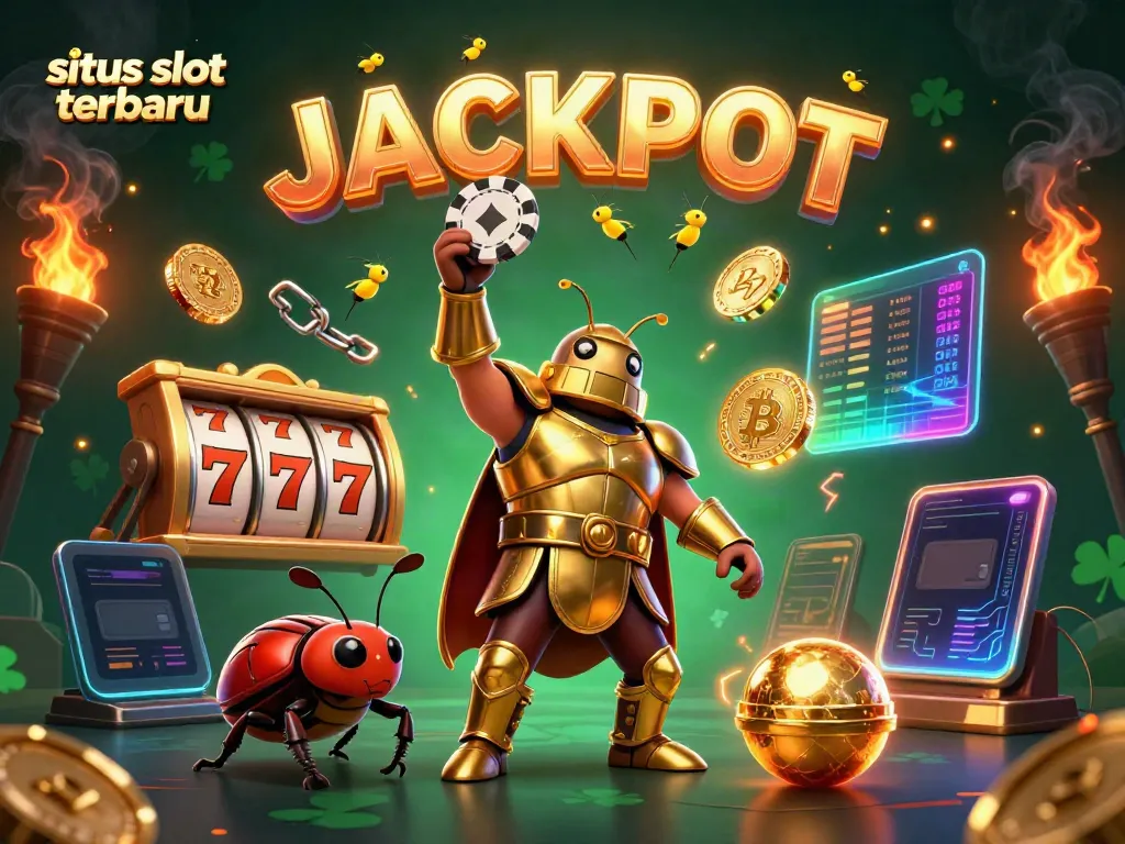 Gambarkan kristal dengan Hindi slot terbaru saat beetle mengangkat chip poker bertema kemenangan.