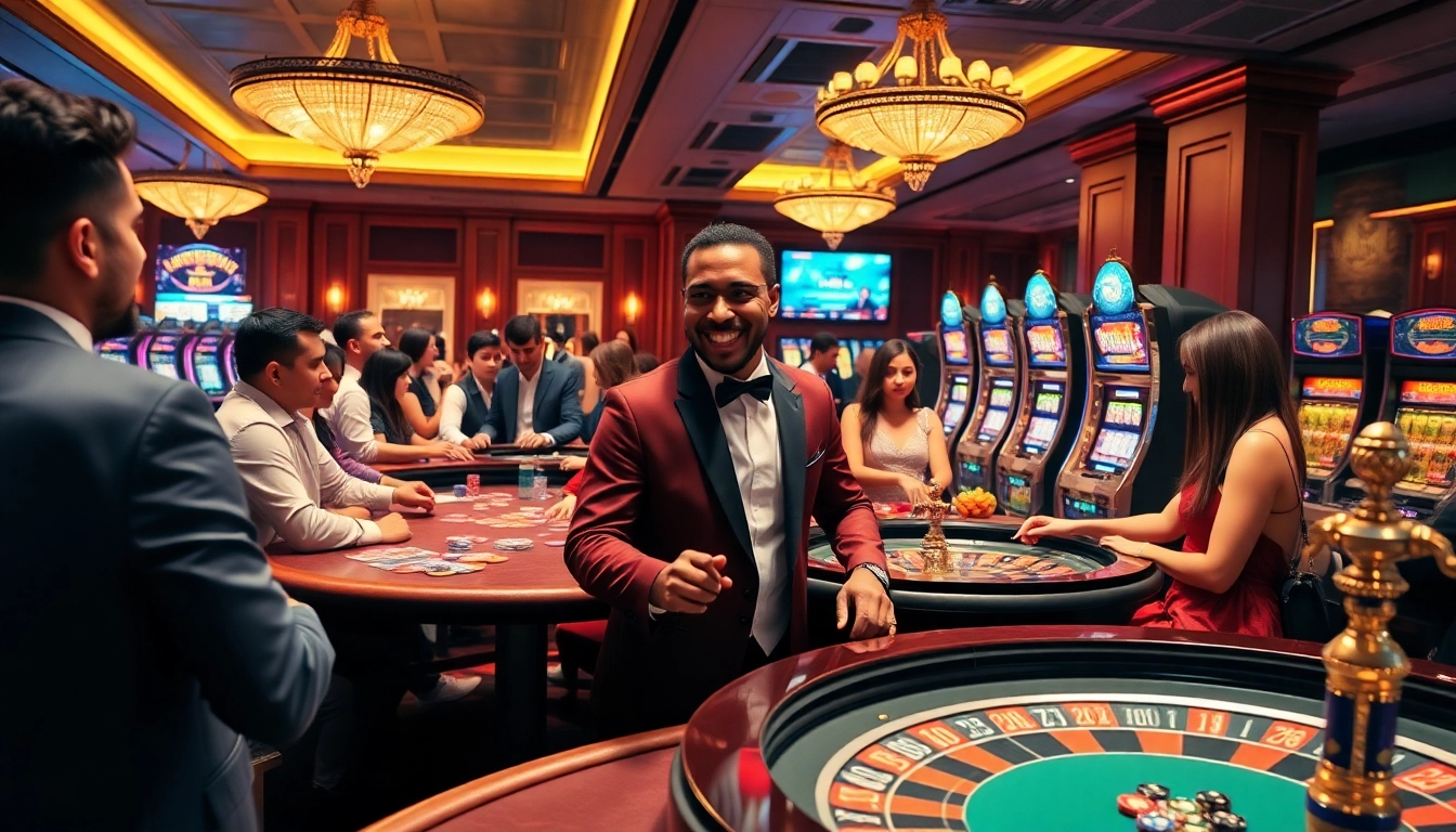 Players enjoying various games at https://bong88.casa/ casino with vibrant atmospheres and engaging dealers.
