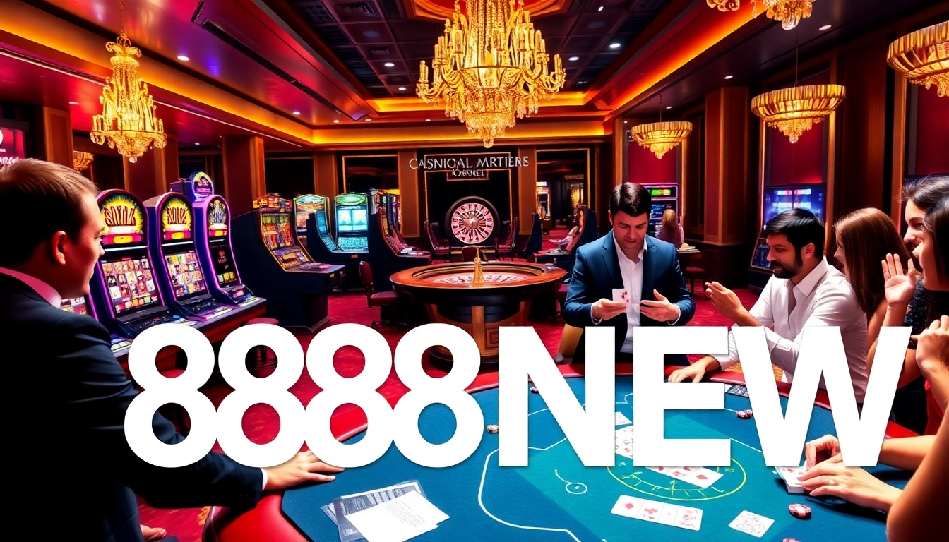 Engaging players and vibrant slot machines at 888NEW online casino experience.