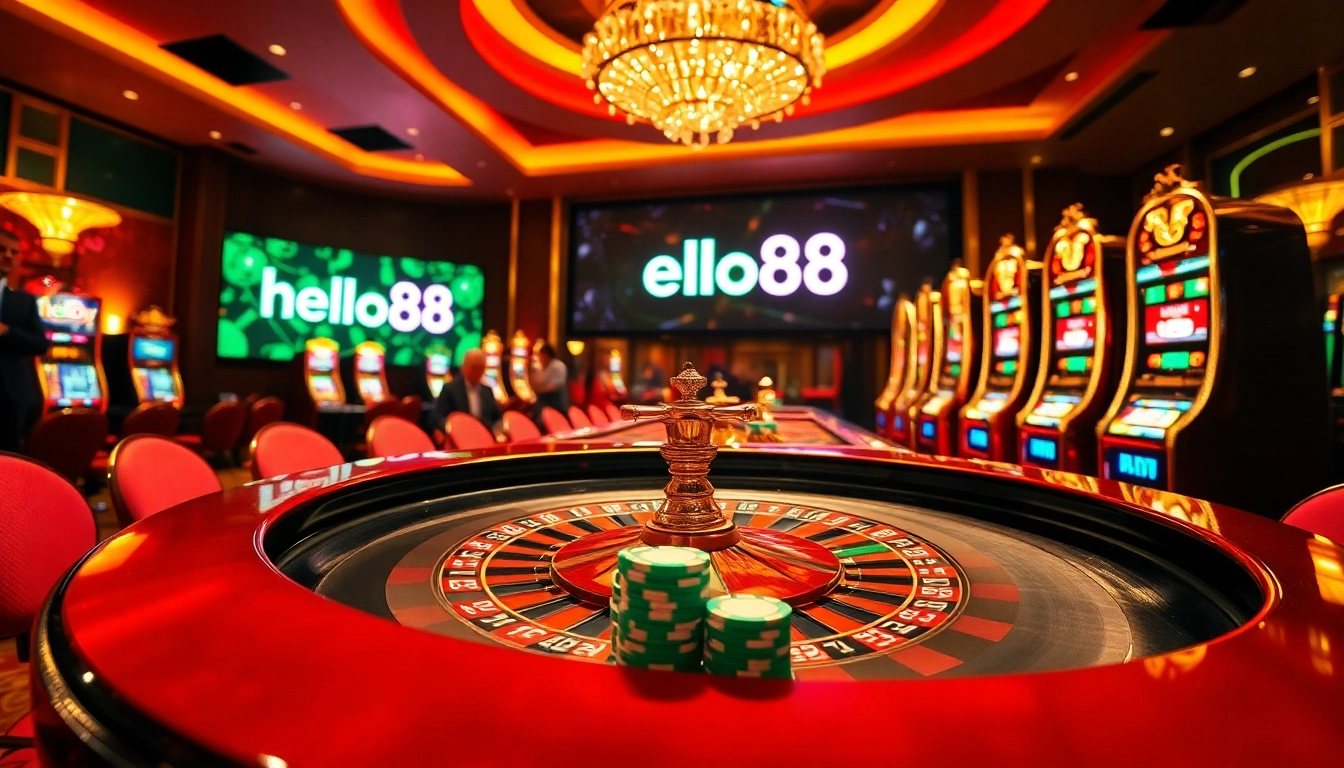 Experience the thrill of casino gaming at hello88 with lively poker tables and vibrant slot machines.