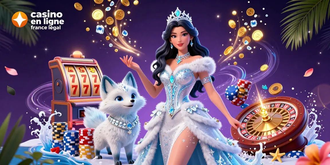 Découvrez le casino en ligne France légal avec une illustration 3D vibrante mettant en avant des opportunités de victoire.