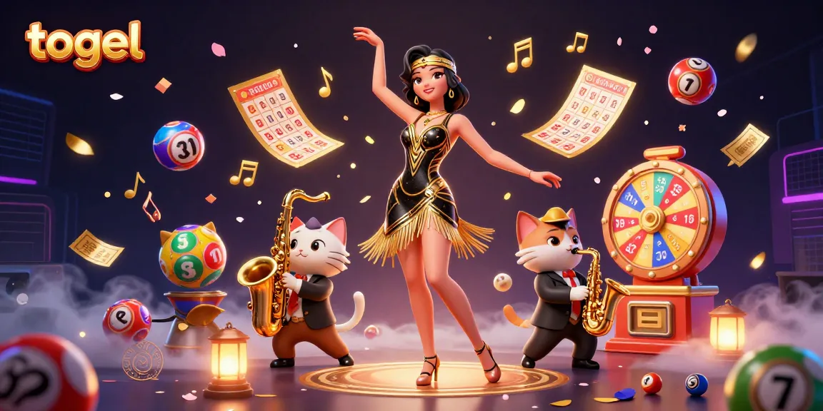 Engage in thrilling togel gaming with vibrant lottery elements and festive atmosphere.