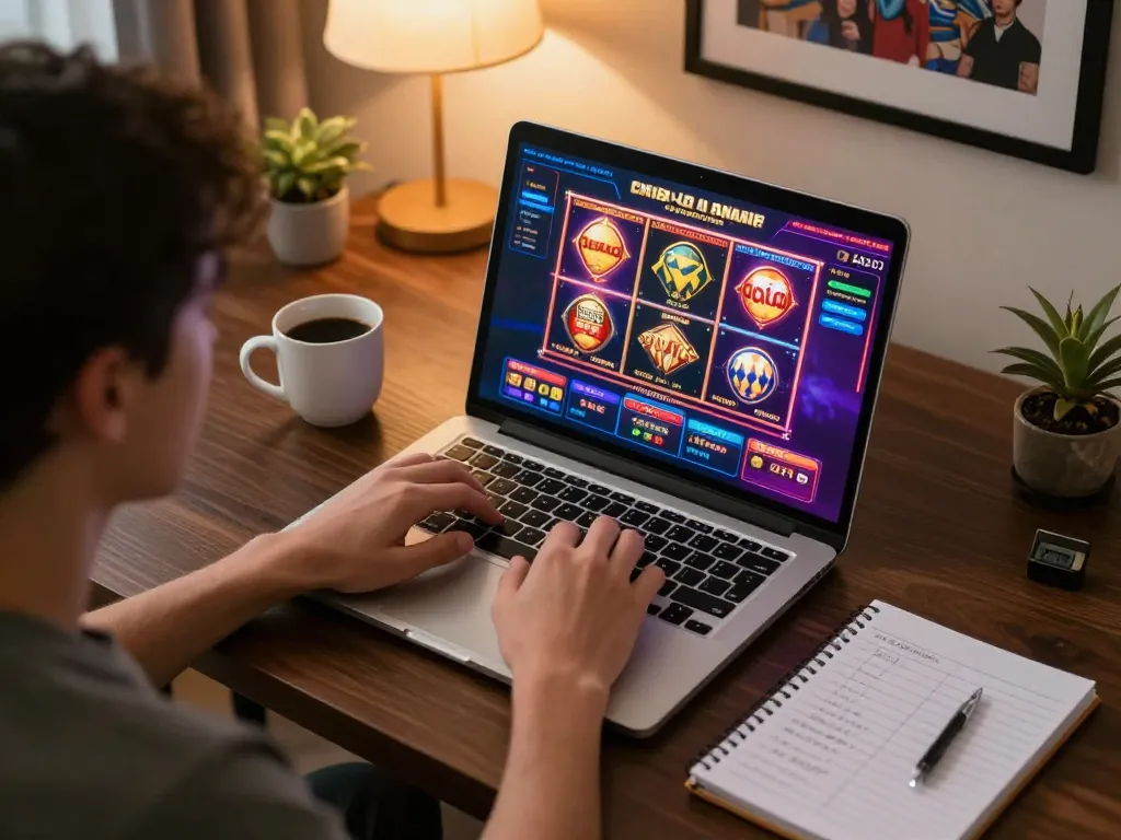Pemain terlibat dengan dasi4d link alternatif dalam pengaturan permainan online yang nyaman di rumah, menikmati berbagai permainan kasino