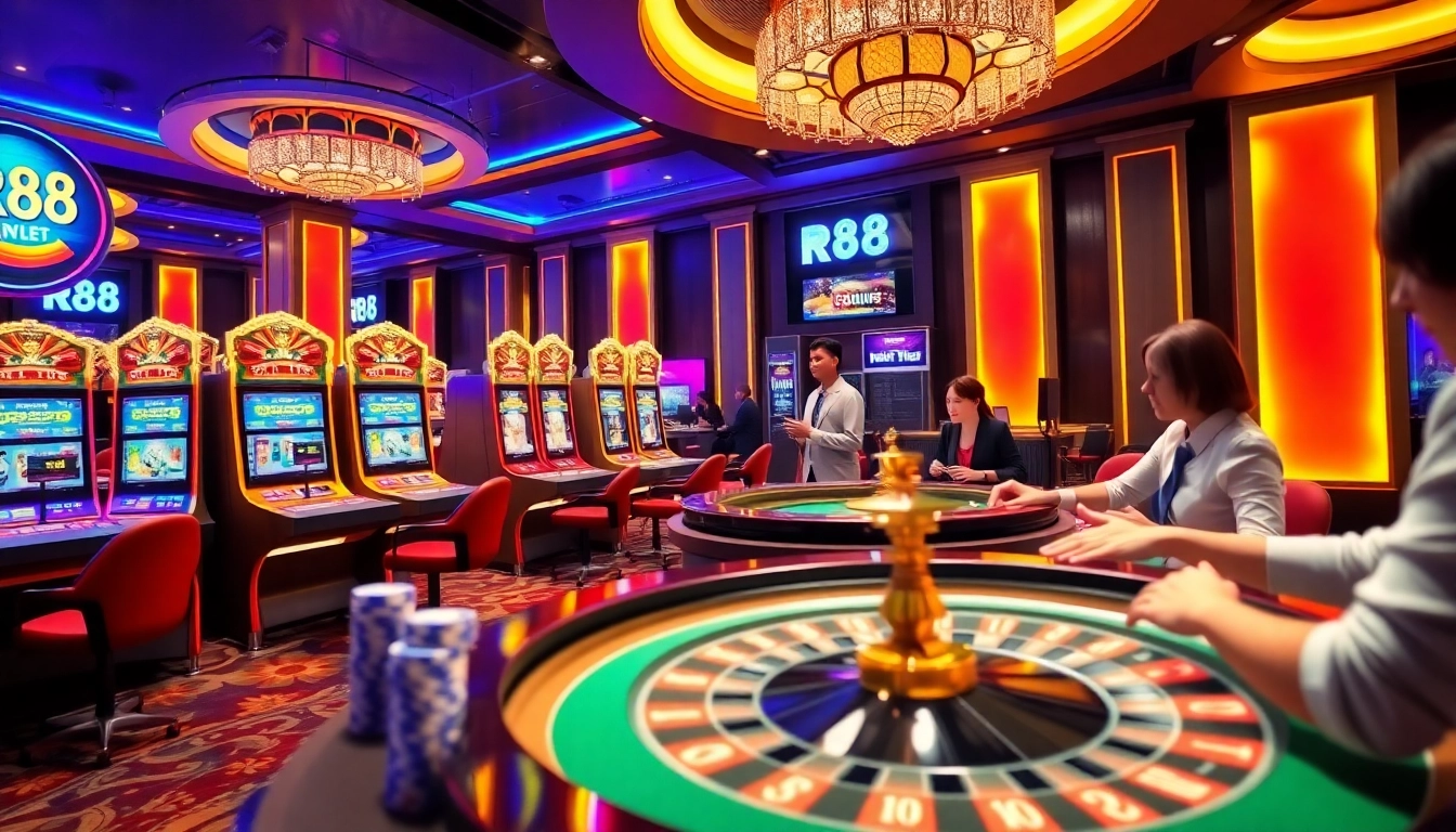 Experience the thrill of RR88 with dynamic gameplay at a luxurious casino table.