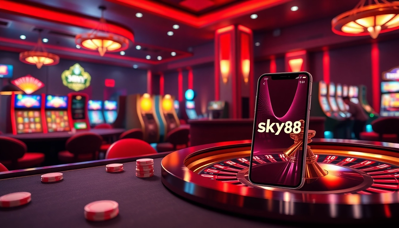 Experience the excitement of online gambling at link vào sky88 with vibrant casino visuals.