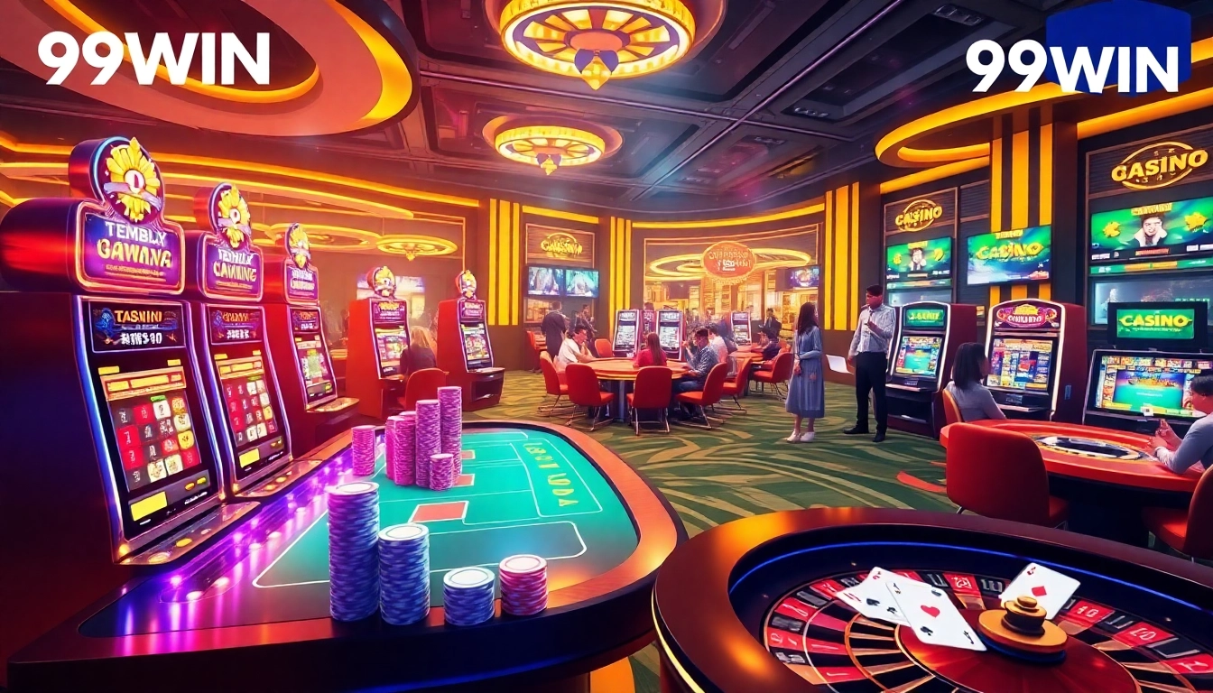 Players enjoying thrilling games at 99WIN's vibrant online casino interface.