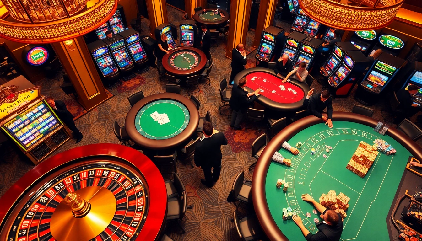 Players engage in high-stakes gaming at a GO8-themed lavish casino.