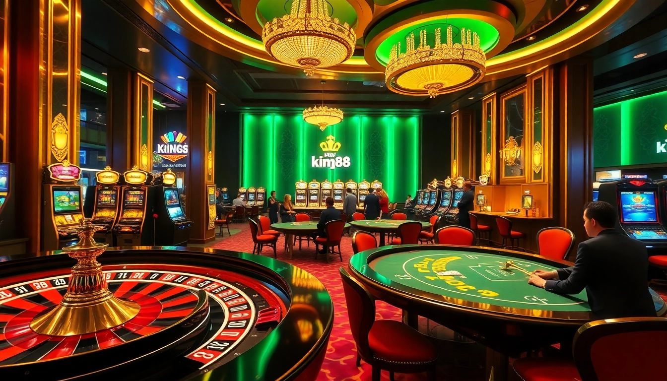 Experience thrilling gameplay at king88 casino with vibrant slot machines and live poker tables.