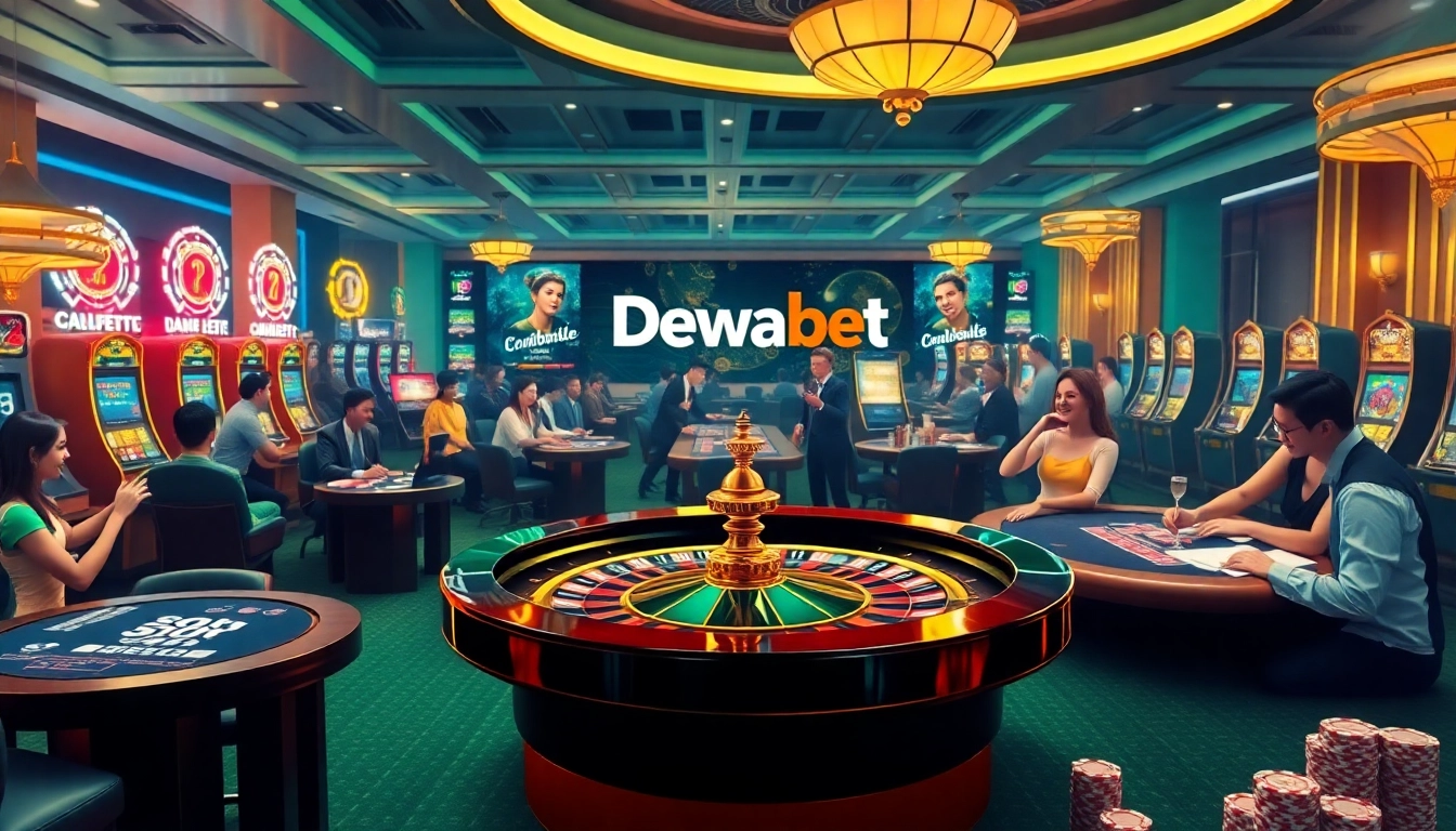 Dewabet Asia betting experience with exciting casino elements and vibrant graphics.