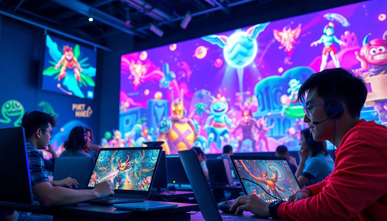 Engaged players enjoying the hi game in a vibrant virtual environment.